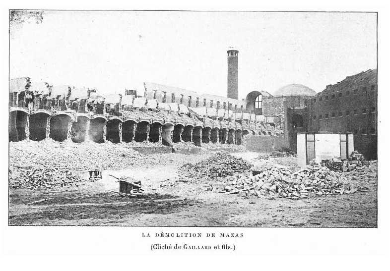 Cliché de la destruction de la prison Mazas, avant l'Exposition universelle de 1900.